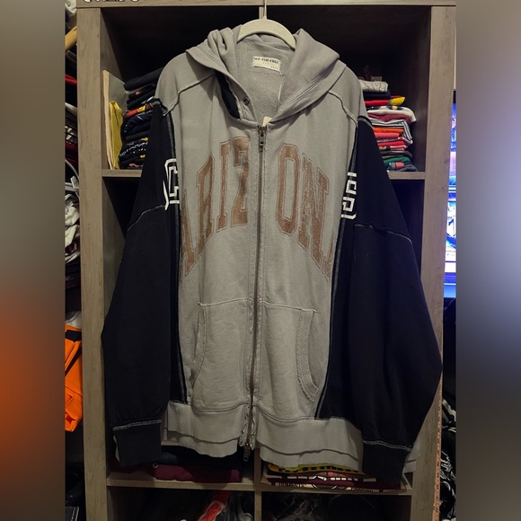 We The Free Gray and Black Zip-Up Hoodie